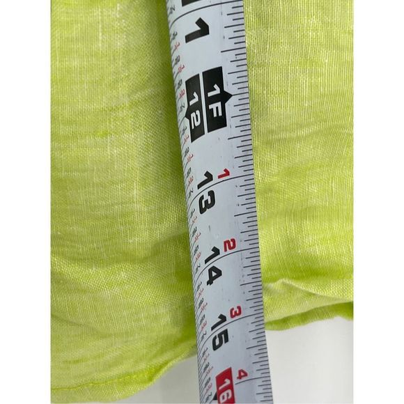 Cynthia Rowley Skirt Mini Linen Neon Yellow Green Women’s Size Large New - Picture 6 of 11